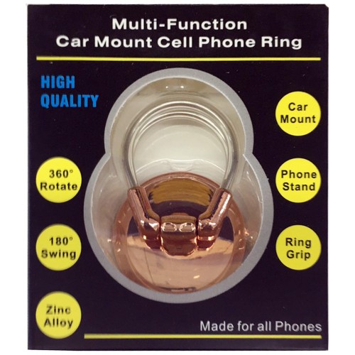 Car Phone Holder With Finger Ring Rose Gold